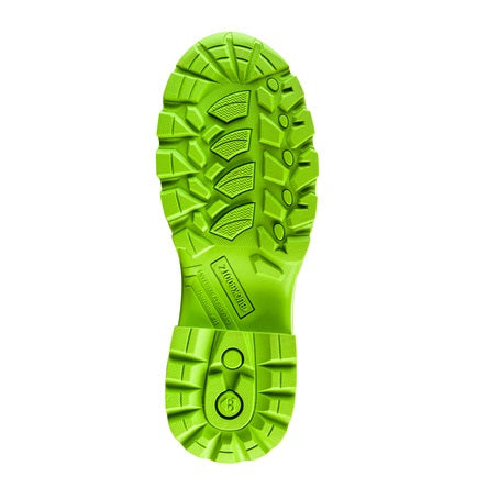 High Visibility Non Metallic Safety Wellington S5 BuckBootz Grey / Hi-Viz Green - BBZ8000