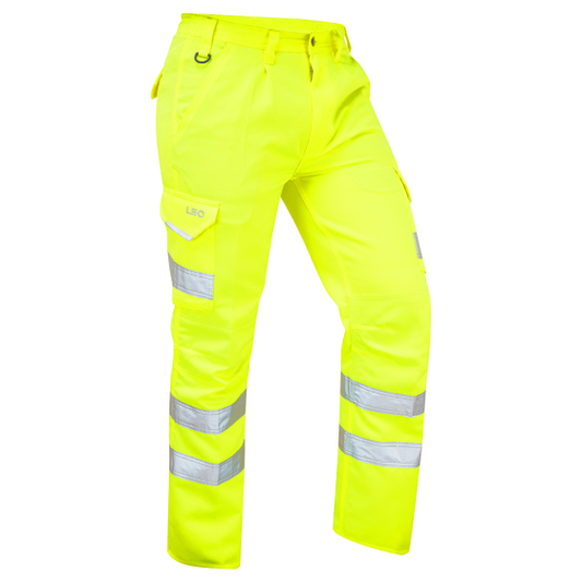 Leo Bideford Hi Vis Yellow Combat Work Trousers - CT01