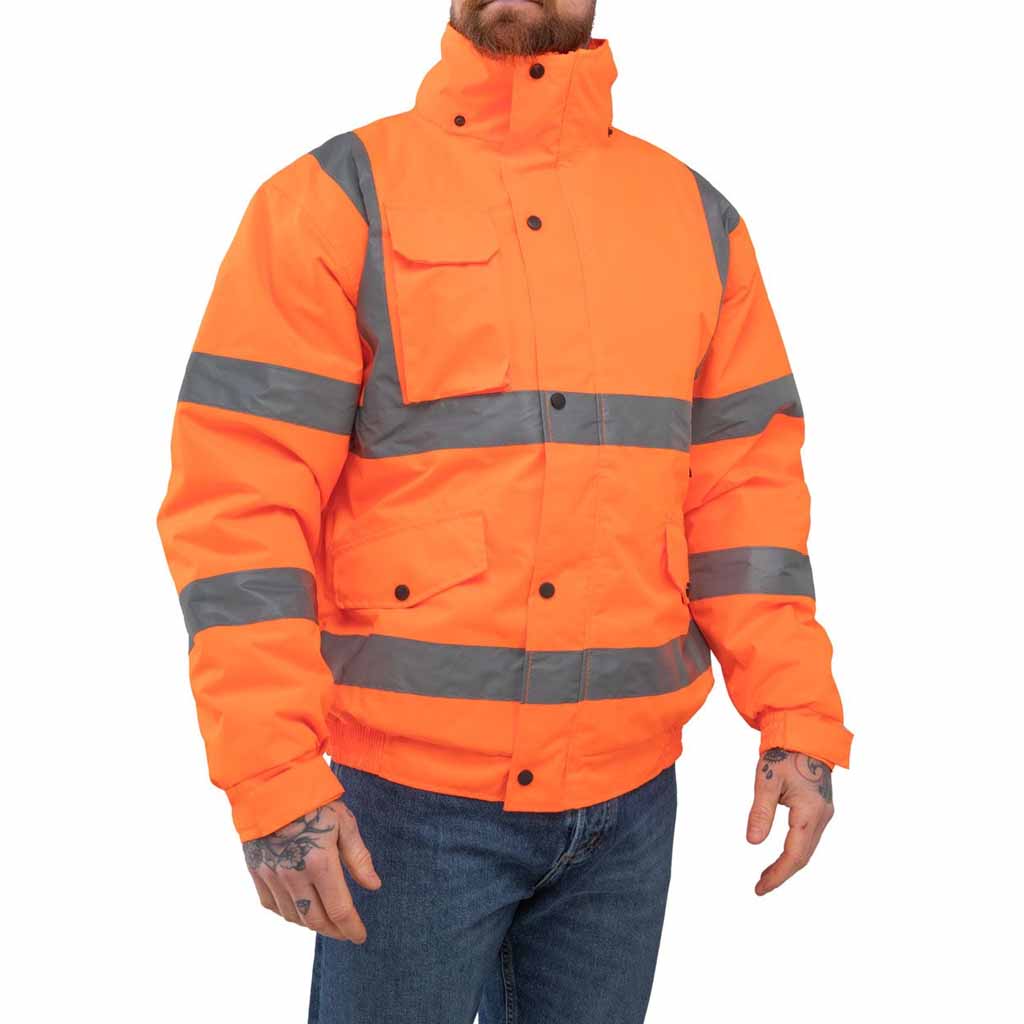 Espro Hi Vis Waterproof Detachable Hooded Bomber Jacket - ES71130
