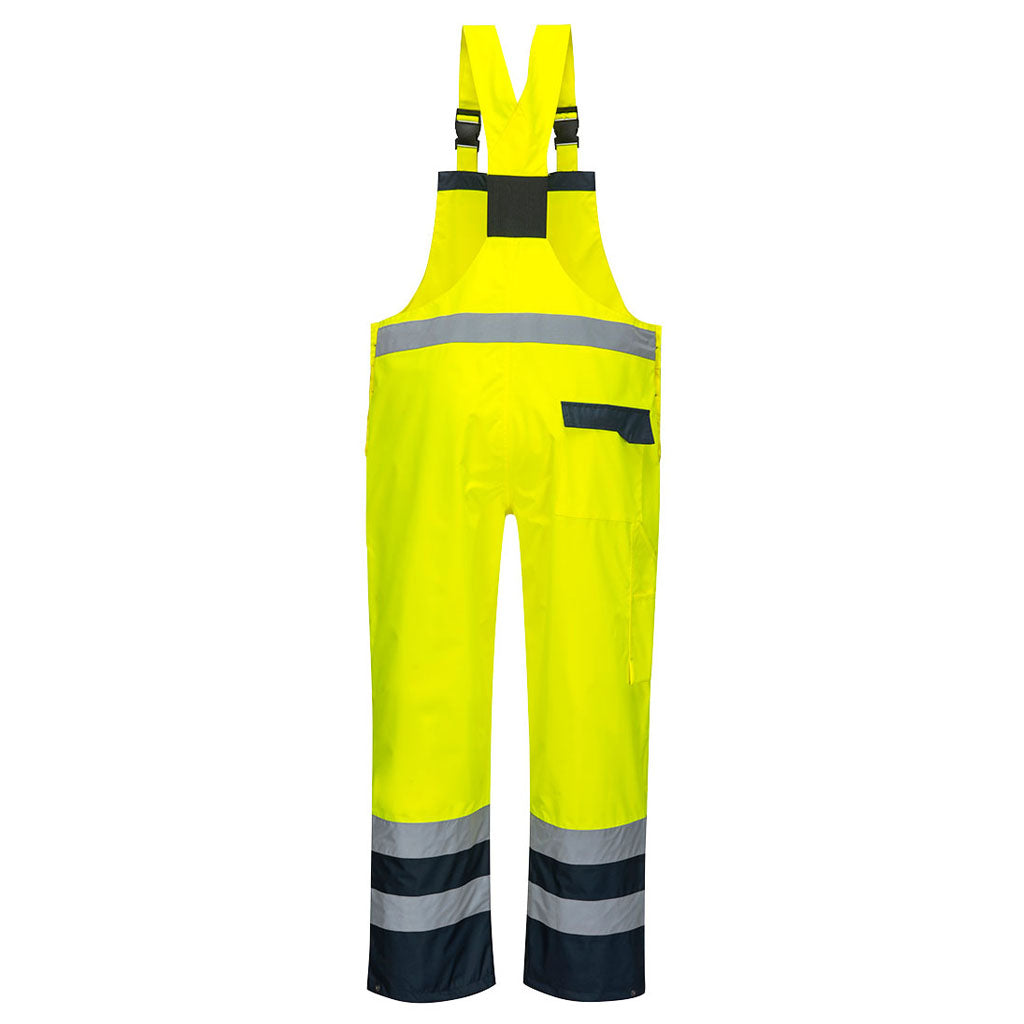 Portwest Hi Vis Contrast Bib & Brace Waterproof Overalls - S488