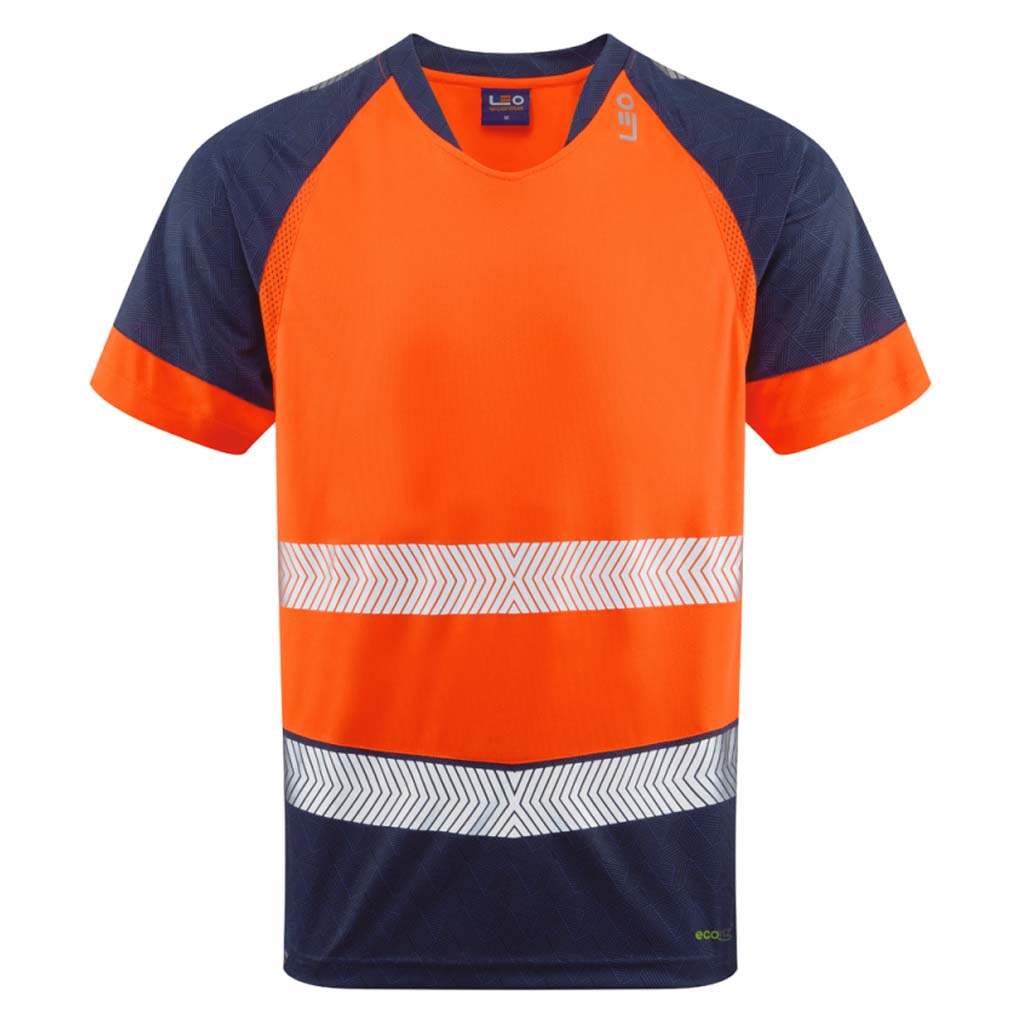 Leo Hi Vis Lightweight Navy Contrast Summer T-Shirt - FORDA