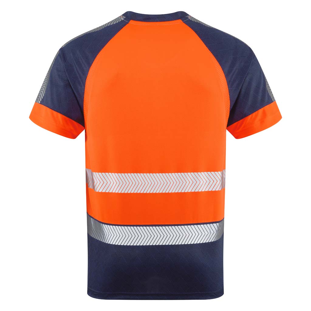 Leo Hi Vis Lightweight Navy Contrast Summer T-Shirt - FORDA