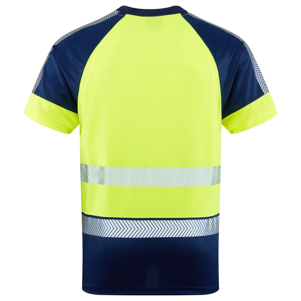 Leo Hi Vis Lightweight Navy Contrast Summer T-Shirt - FORDA