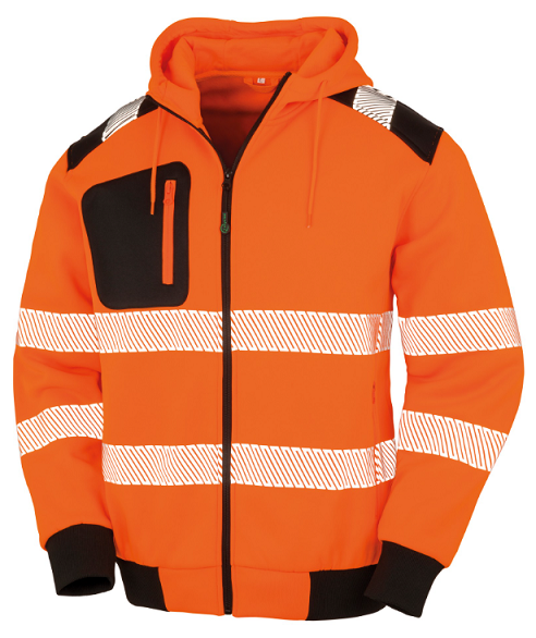 Result Recycled Hi Vis Zip Front Fleece Hoodie R503X