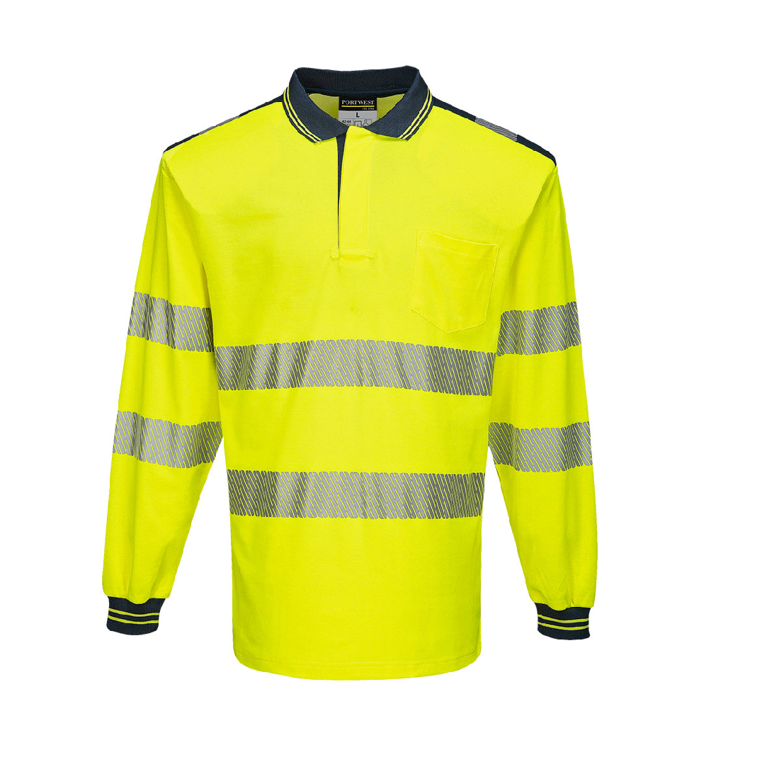 PW3 Hi-Vis Cotton Comfort Polo Shirt Long sleeve - T184