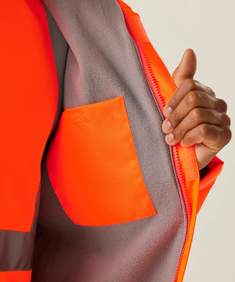 Regatta Waterproof Hi-vis Fleece Lined Lightweight Jacket - RG477