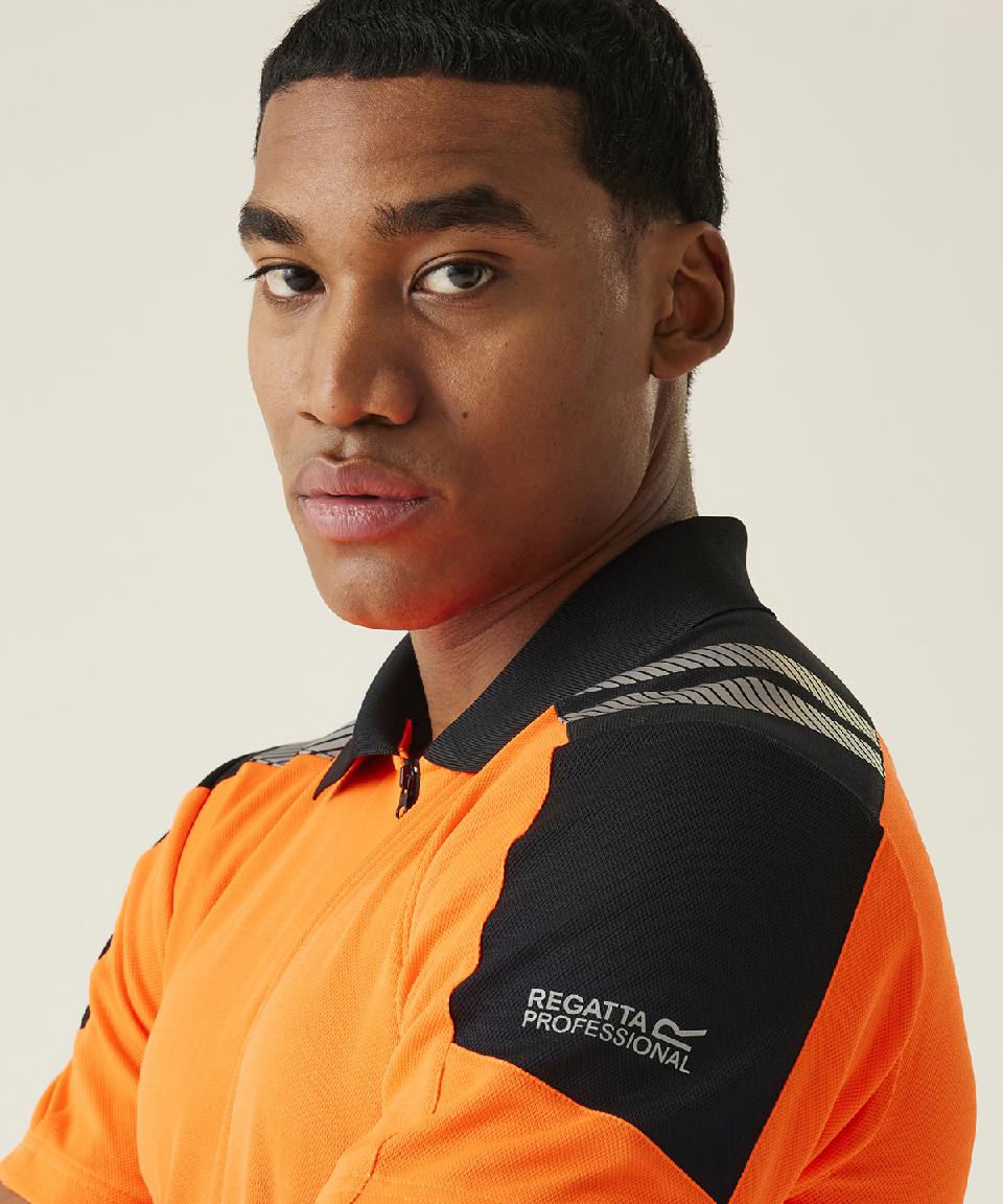 Regatta Quarter Zip Hi-Vis Eco Polo (Class 1) - RG482