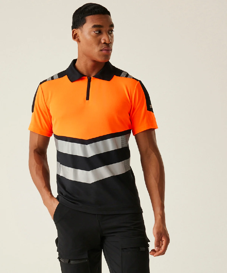 Regatta Quarter Zip Hi-Vis Eco Polo (Class 1) - RG482