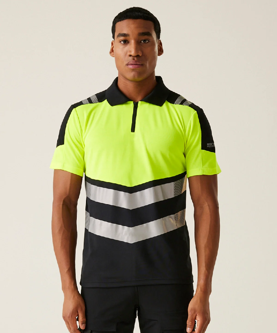 Regatta Quarter Zip Hi-Vis Eco Polo (Class 1) - RG482