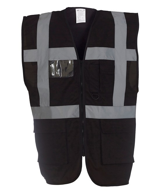 Multifunctional Executive Front Zip Hi-Vis Waistcoat - YK002