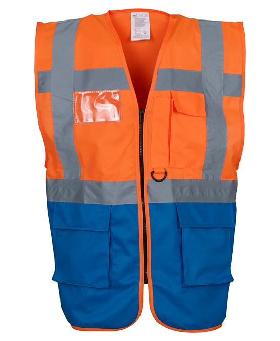 Multifunctional Executive Front Zip Hi-Vis Waistcoat - YK002