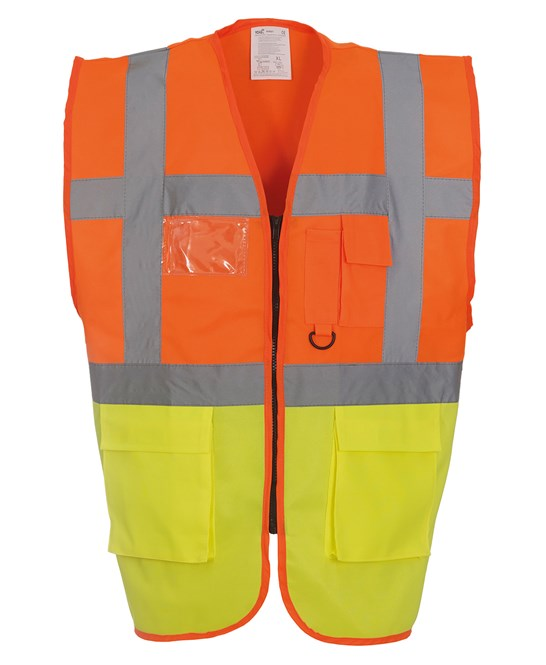 Multifunctional Executive Front Zip Hi-Vis Waistcoat - YK002