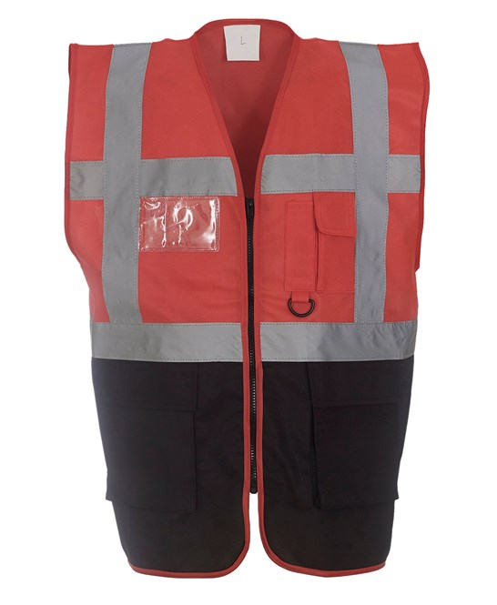 Multifunctional Executive Front Zip Hi-Vis Waistcoat - YK002