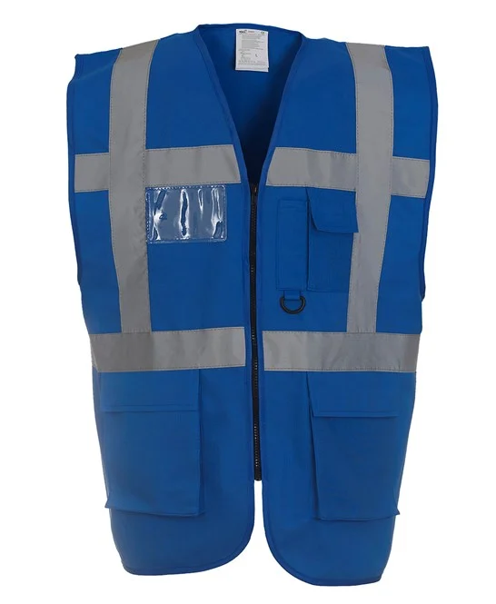 Multifunctional Executive Front Zip Hi-Vis Waistcoat - YK002