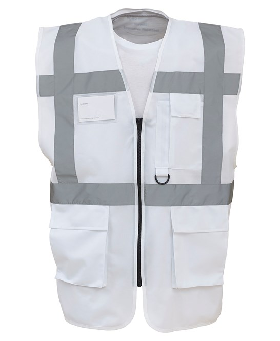 Multifunctional Executive Front Zip Hi-Vis Waistcoat - YK002