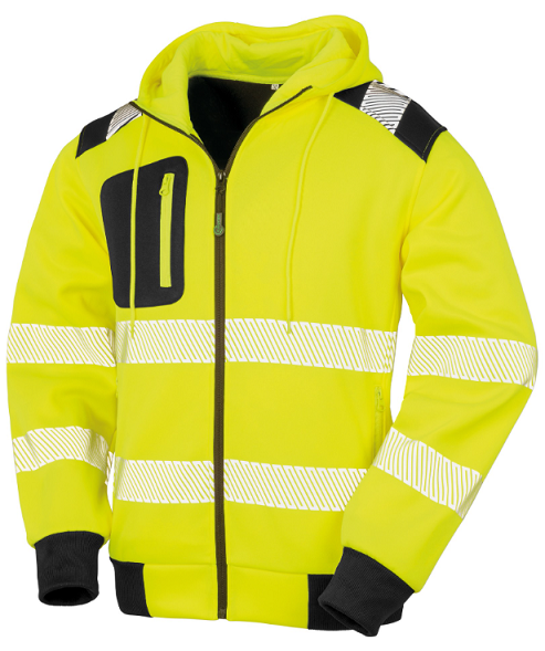 Result Recycled Hi Vis Zip Front Fleece Hoodie - R503X