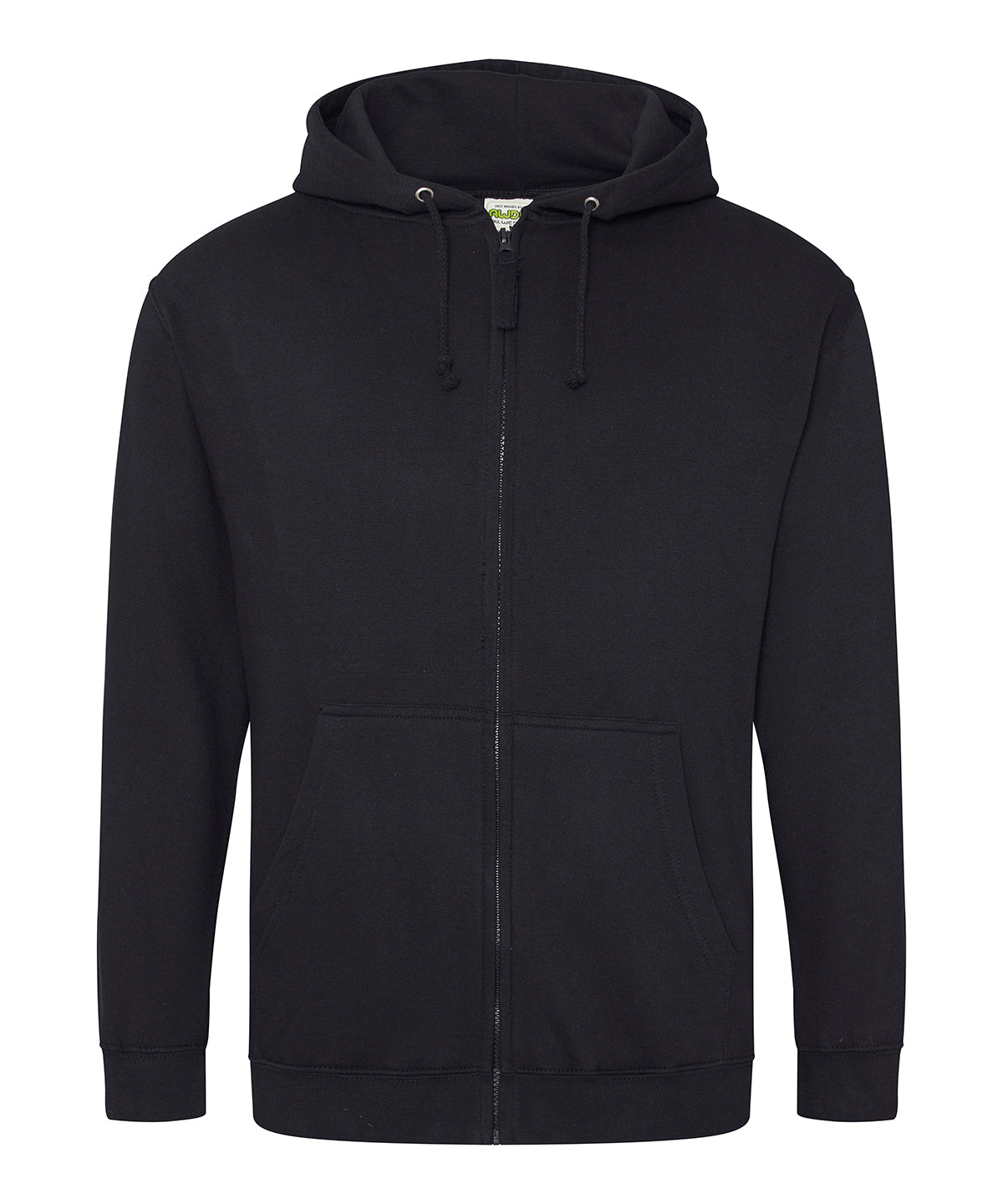 Unisex Black Zip Front Hoodie With East Coast College Media Make Up Logo