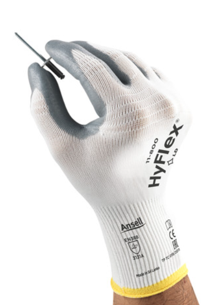 Ansell Hyflex Nitrile Coated Gloves - Breathable Tear Resistant PPE - 11-800