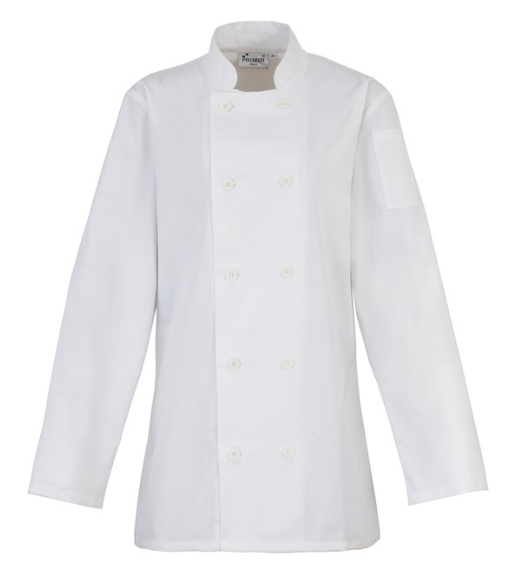 Premier Women's Long Sleeve Chef Whites Jacket - PR671