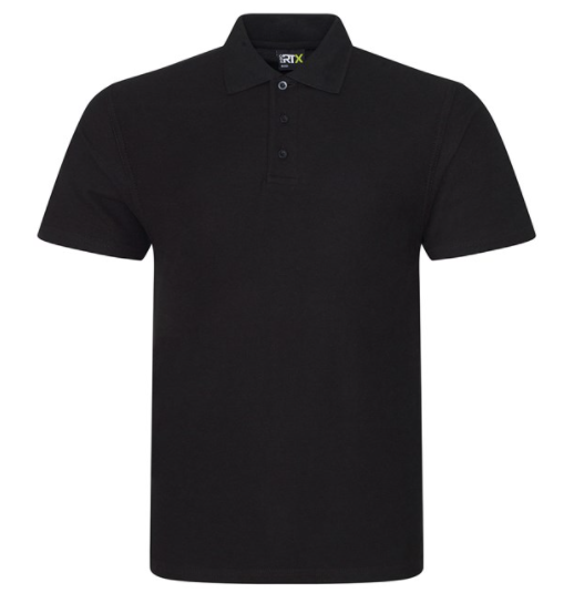 Unisex Black Polo Shirt With East Coast College Media Make Up Logo