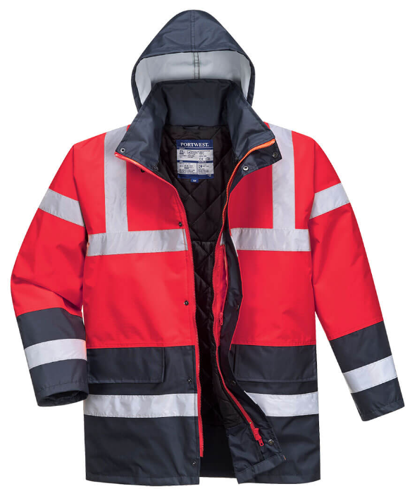 Portwest Thermal Hi Vis Waterproof Contrast Traffic Jacket - S466