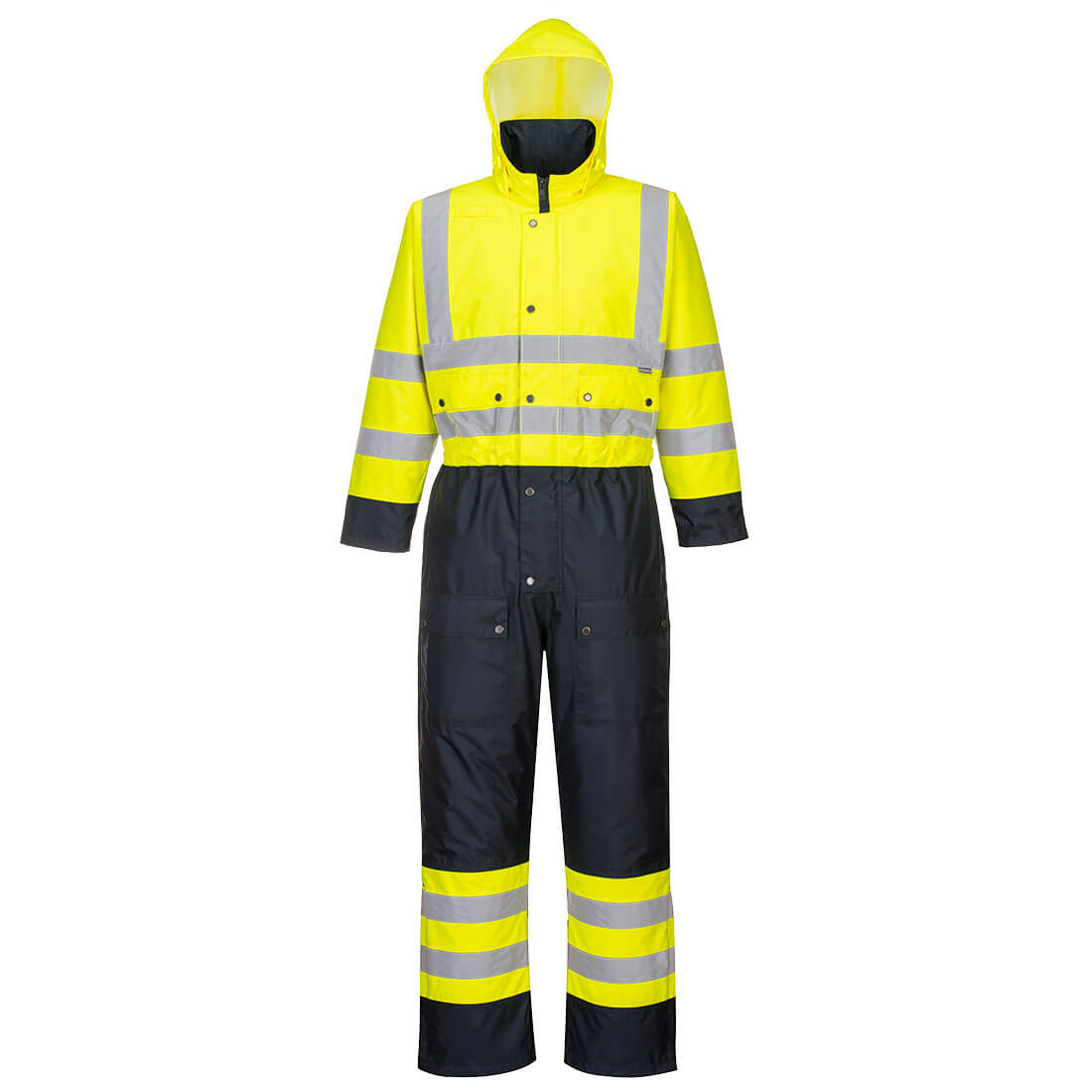 Portwest Waterproof Coverall, Hi-Vis Contrast Quilted Overall - S485