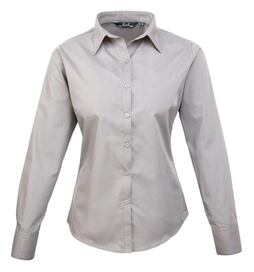 Premier Women's Long Sleeve Poplin Work Blouse - PR300