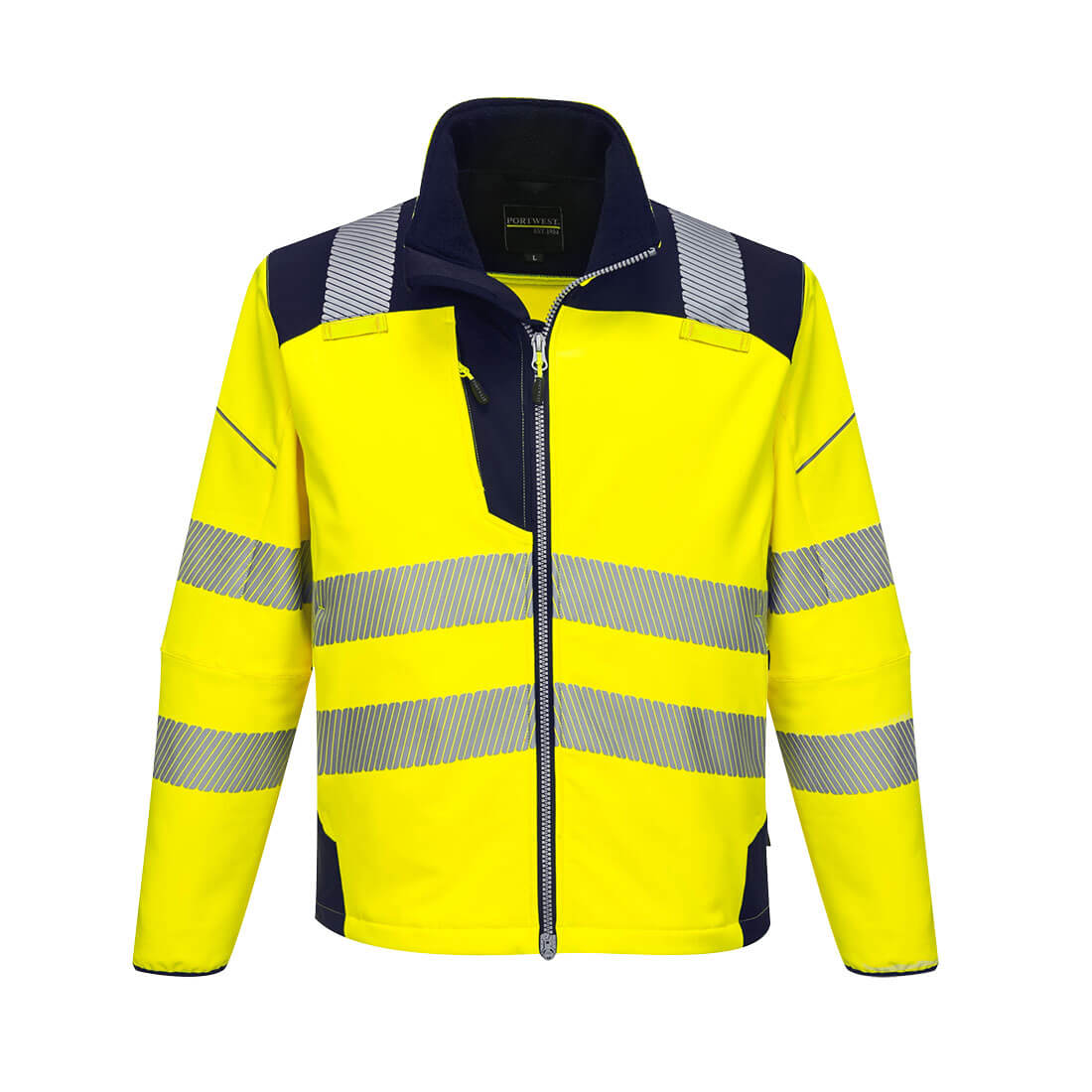 Portwest PW3 Hi-Vis Durable Water Resistant Softshell Jacket - T402
