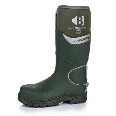 High Visibility Non Metallic Safety Wellington S5 BuckBootz Green - BBZ8000