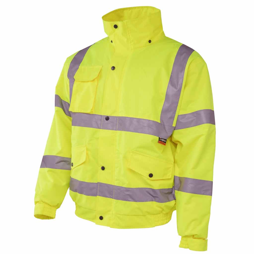 Espro Hi Vis Waterproof Detachable Hooded Bomber Jacket - ES71130