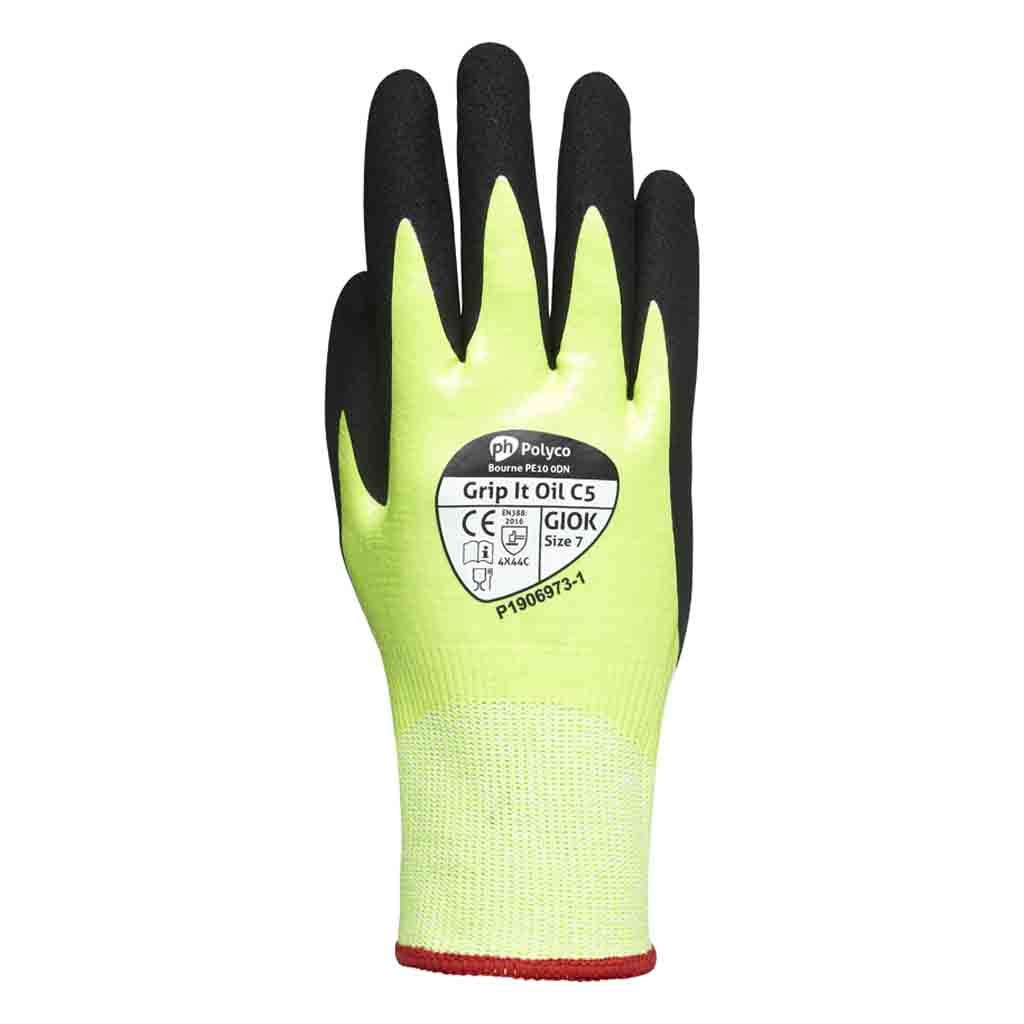 Polyco Grip it Oil C5 Waterproof Cut 5 Gloves