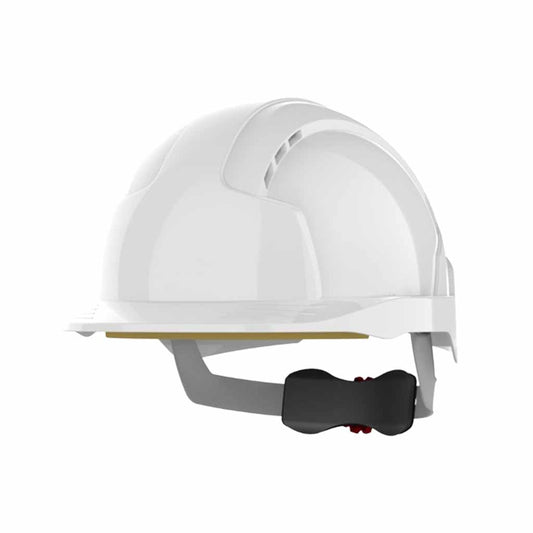 JSP EVOLite Vented Industrial Safety Helmet - Wheel Ratchet, White - AJB170