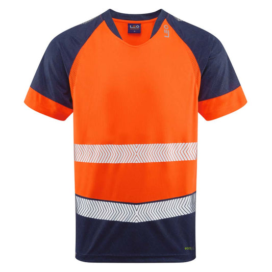 Leo Hi Vis Lightweight Navy Contrast Summer T-Shirt - FORDA