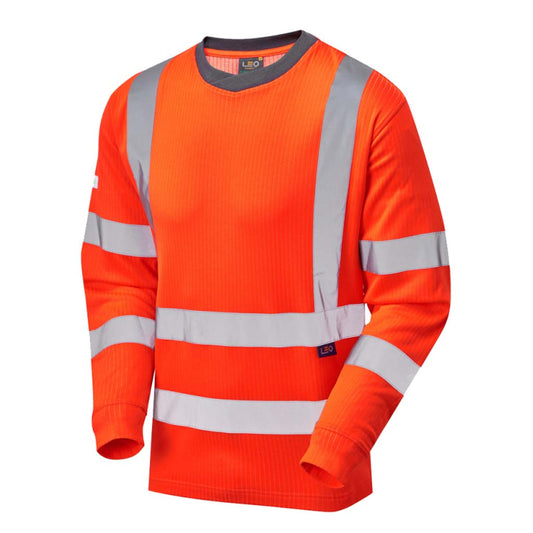 Leo Hi Vis Long Sleeved Comfort Crewneck T-Shirt - T05