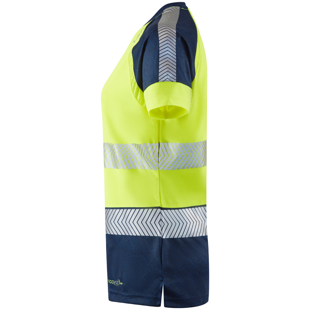 Leo Womens Hi Vis Lightweight Navy Contrast Work T-Shirt - LORNA