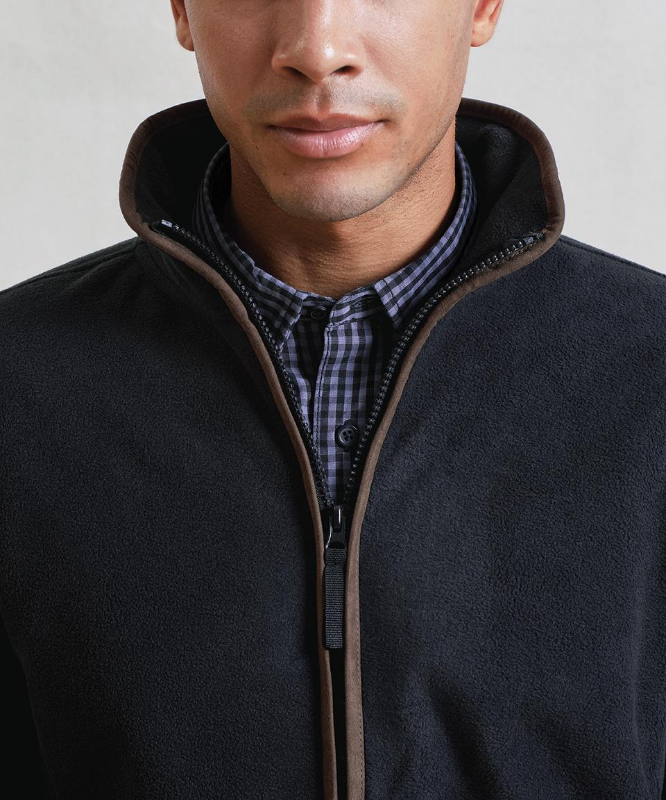 Premier Artisan Brown Zipped fleece jacket - PR823