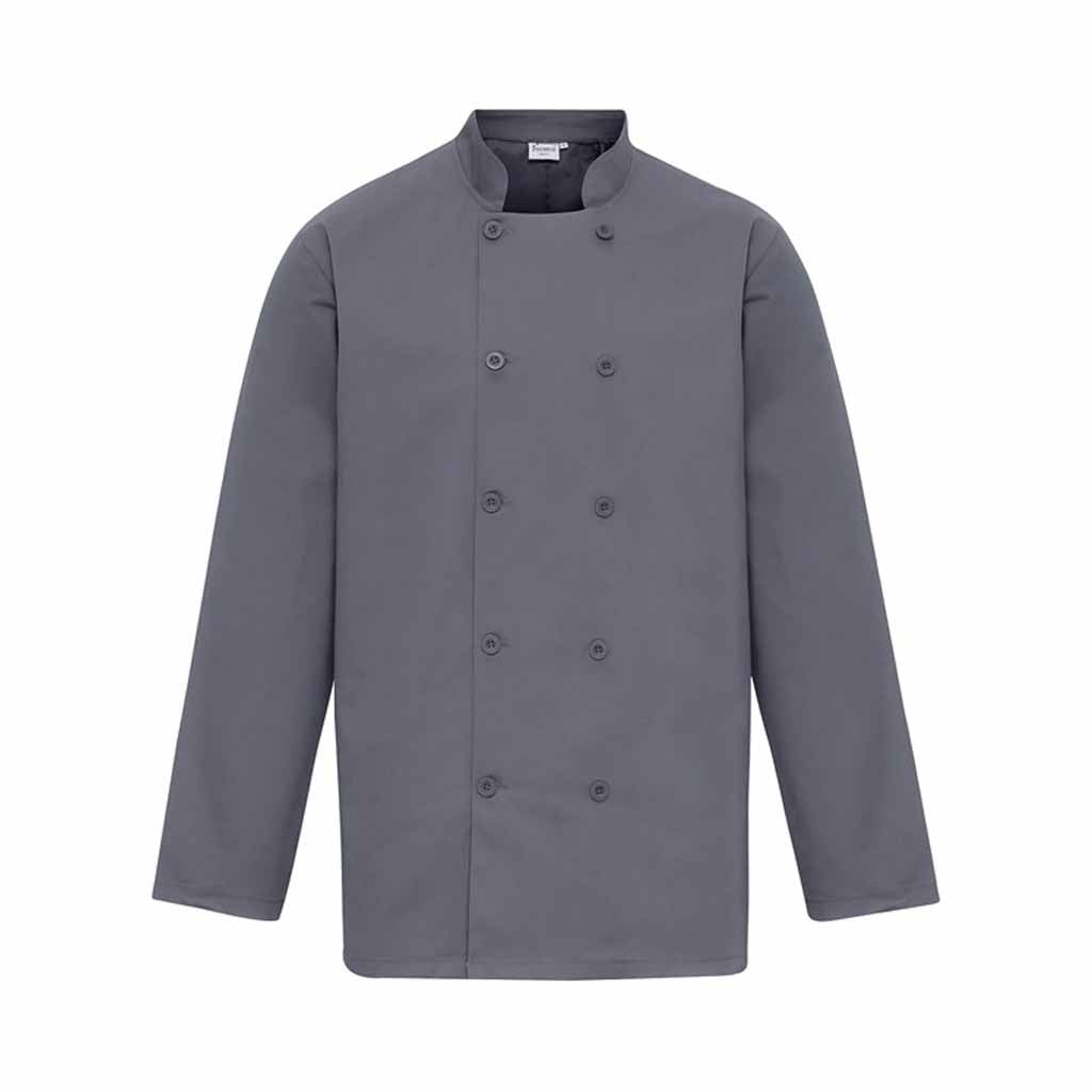 Premier Unisex Chefs White Long Sleeve Jacket Button Front Uniform - PR657
