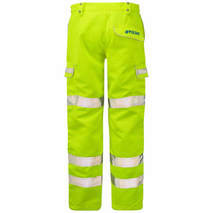 Pulsar Hi Vis Yellow Combat Trousers - Durable, Knee Pad Pockets Workwear - P346