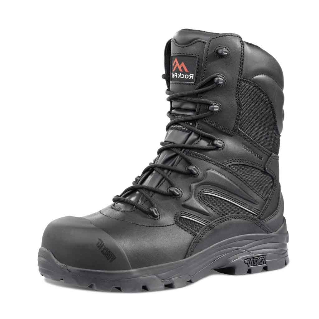 Mens Waterproof Safety Boots, Rockfall Titanium High Leg With Side Zip  - RF4500
