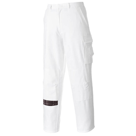 Mens Portwest Painters Work Trousers White - S817