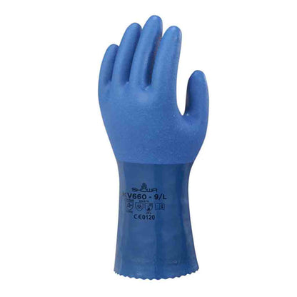 Showa PVC Lined Safety Gloves - Cut Resistant Protection Gauntlets - KV660