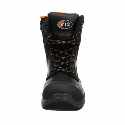 V12 Avenger IGS Zip Safety Boots S3 - Breathable, Full Grain Leather Work Boot VR620