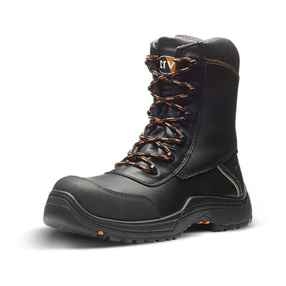 V12 Defiant Mens Combat Safety Work Boots with Side Zip - E1300