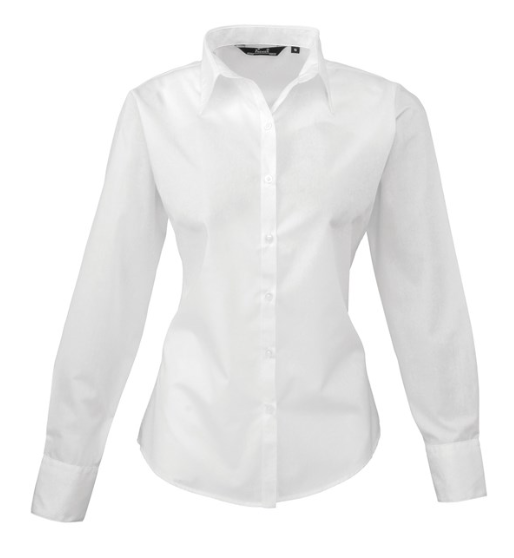 Premier Women's Long Sleeve Blouse With ECC Air Cabin Crew Logo