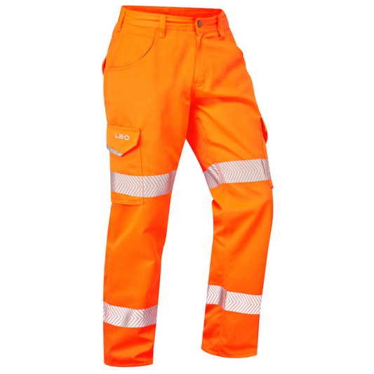 Leo Yelland Hi Vis Lightweight Work Trousers Class 1 Cargo Combat Trouser - CT03