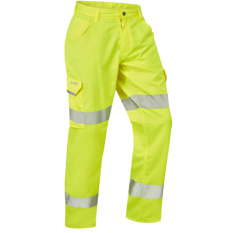 Leo Yelland Hi Vis Lightweight Work Trousers Class 1 Cargo Combat Trouser - CT03