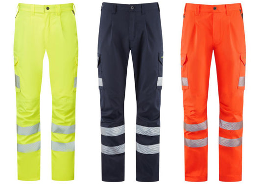 Leo WINSFORD Hi Vis Lightweight Cargo Combat Trousers Class 1 Stretch Polyester Trouser - CT05