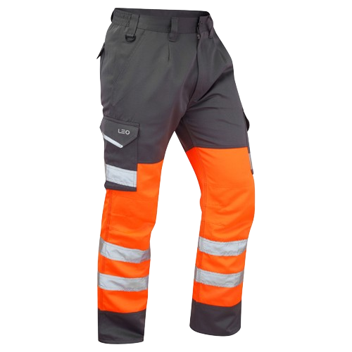 Bideford Hi Vis Cargo Trousers Orange/Grey- CT01