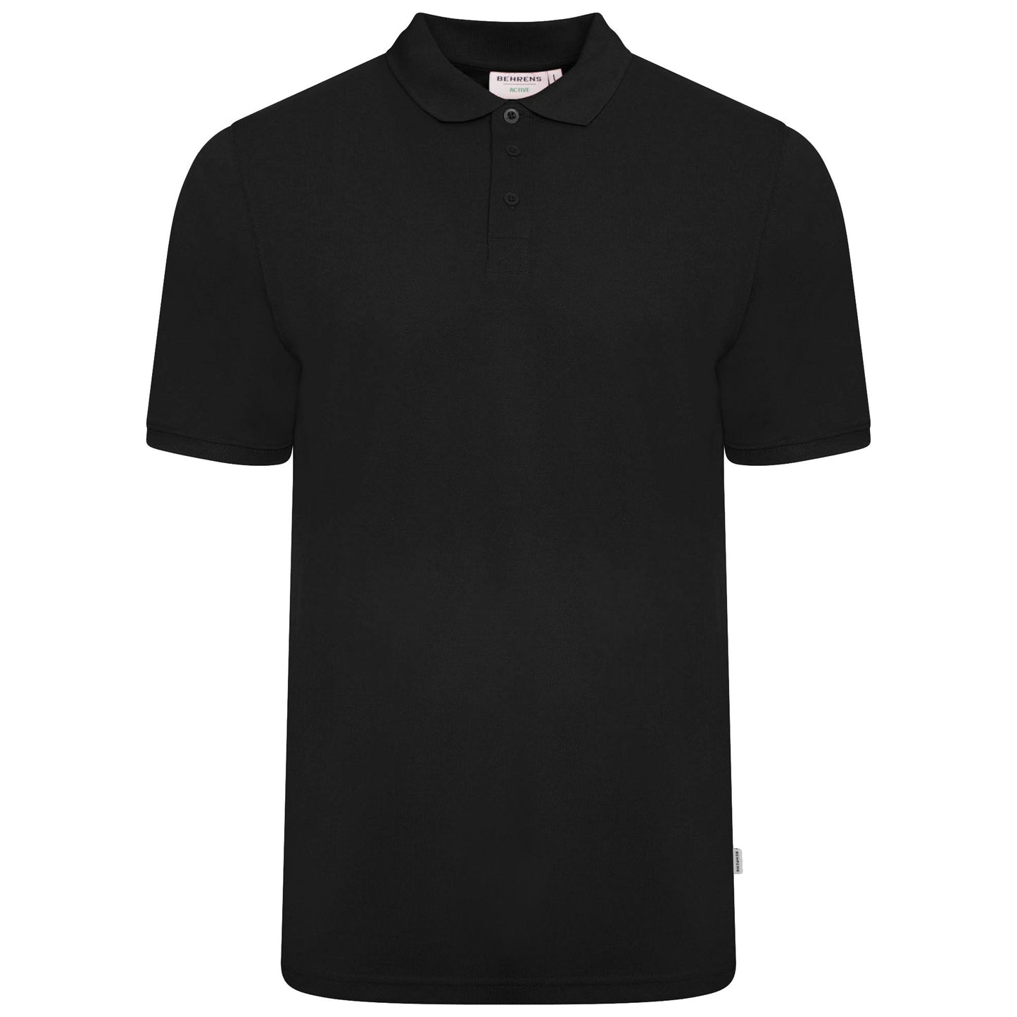 Behrens Mens Pique Polo Shirt - BEH-3522M - Black - X Small