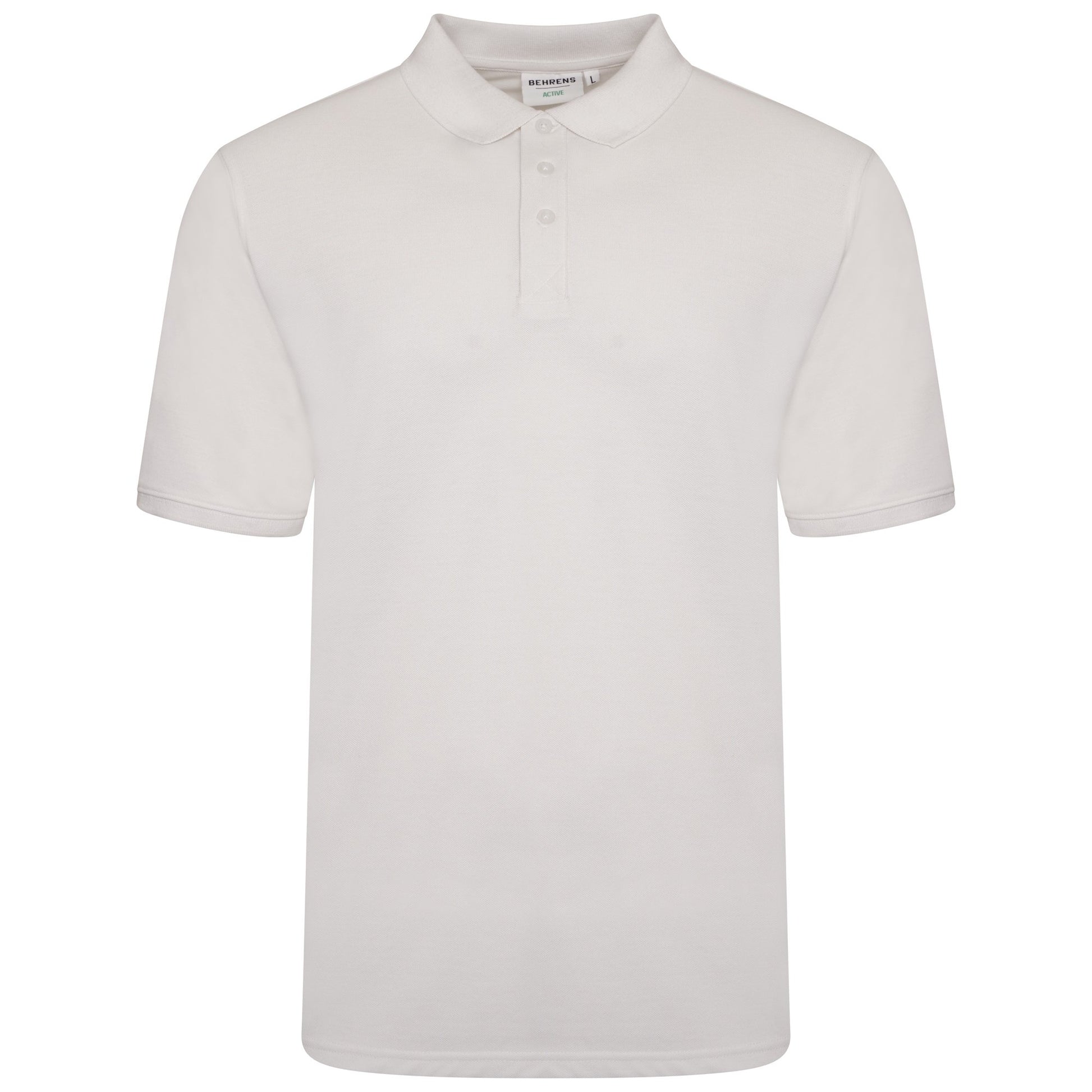 Behrens Mens Pique Polo Shirt - BEH-3522M - White - X Small